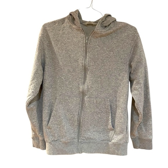 H&M Boys Heather Gray zip up Hoodie Size 20 or Boys XL hooded fleece line jacket - Picture 3 of 6